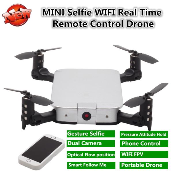 gesture p optical flow positioning wifi real time portable pocket rc drone 2.4g 720p dual camera foldable wifi quadcopter